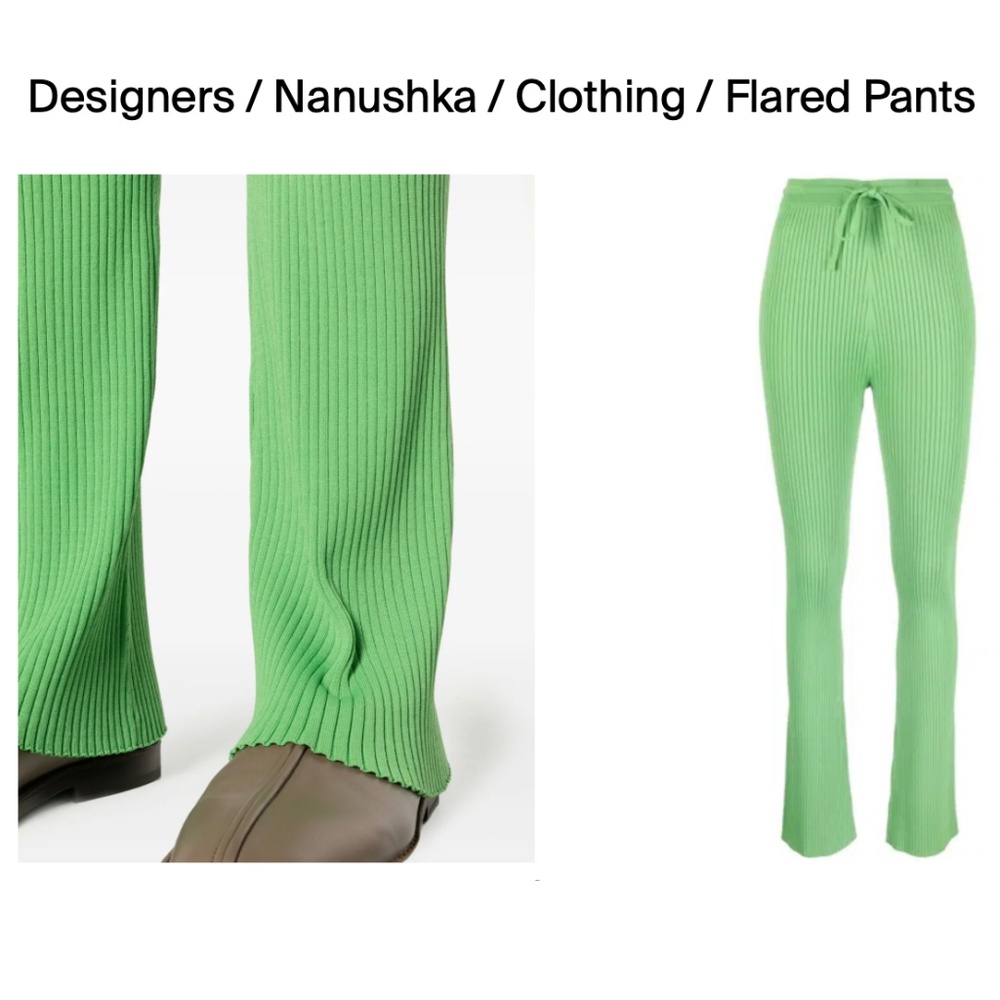 Nanushka Cornelie ribbed-knit flared trousers - XS